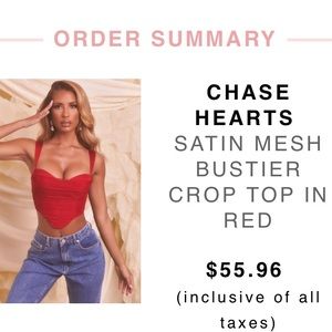 Chase Hearts:Satin, Mesh, Bustier/Corset, Crop Top